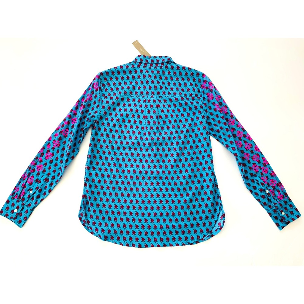 J Crew Layered Block Print Floral Popover Shirt‎ Blouse Women sz XS 0 2 AN769 - Picture 5 of 10